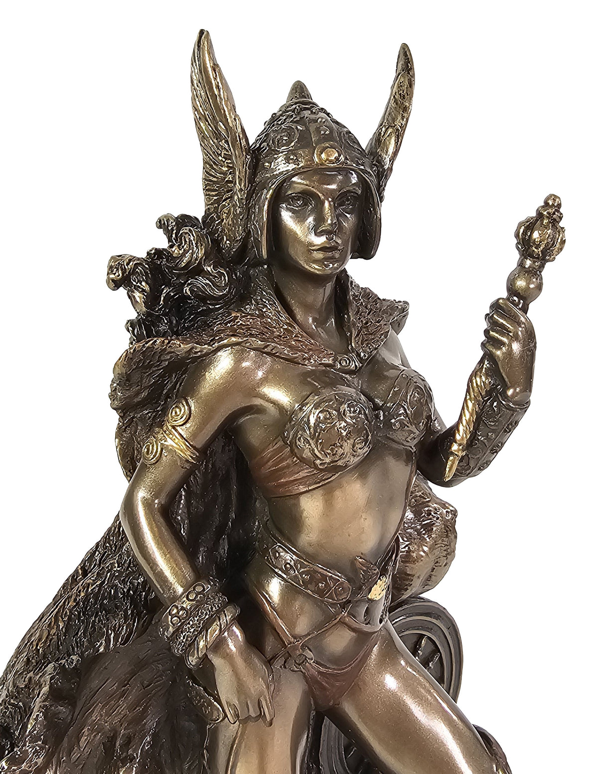 10" Frigga Standing Viking Norse Mythology Goddess Love Statue Bronze Finish
