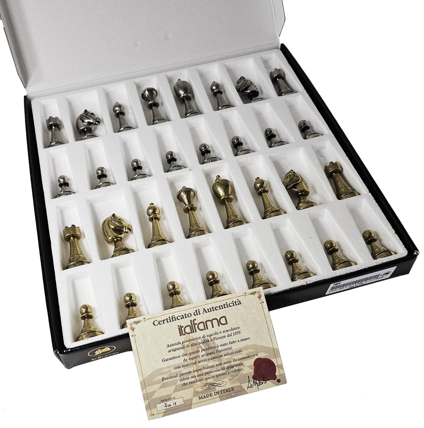 Brass CLASSIC Metal GOLD SILVER COLOR STAUNTON Chess Set 15" Black & White Board