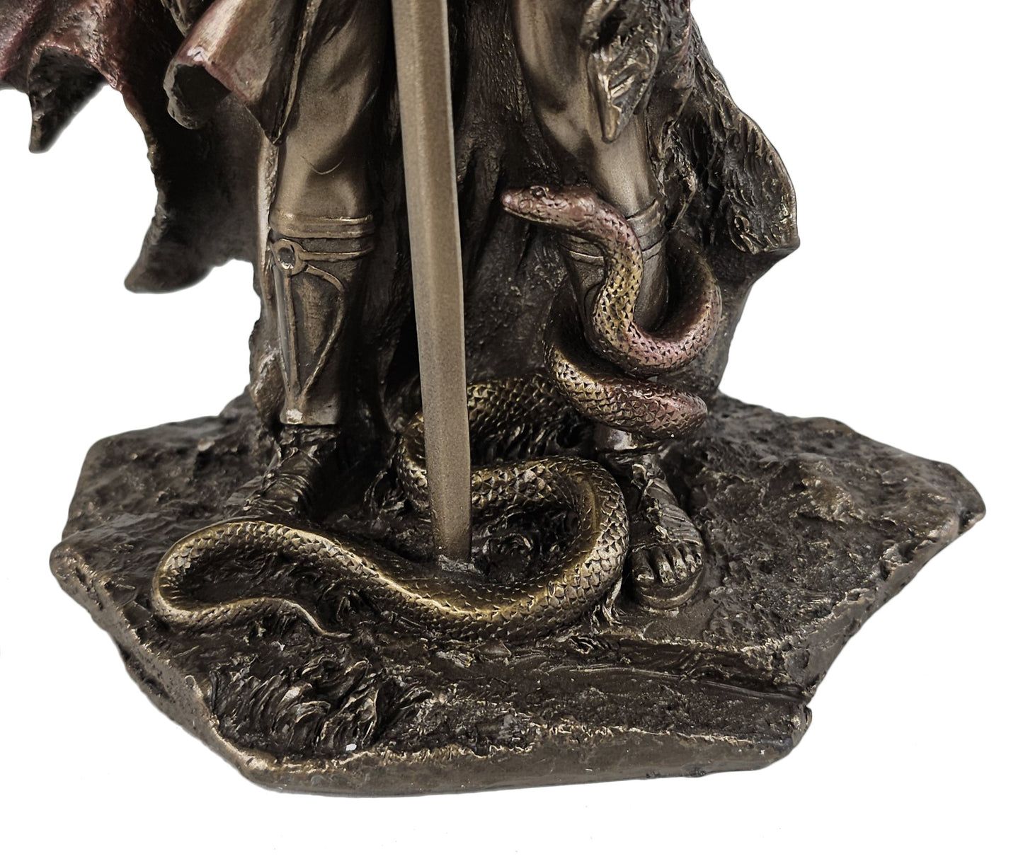 Six Winged Seraphim Guardian Angel W Serpent Statue Bronze Finish