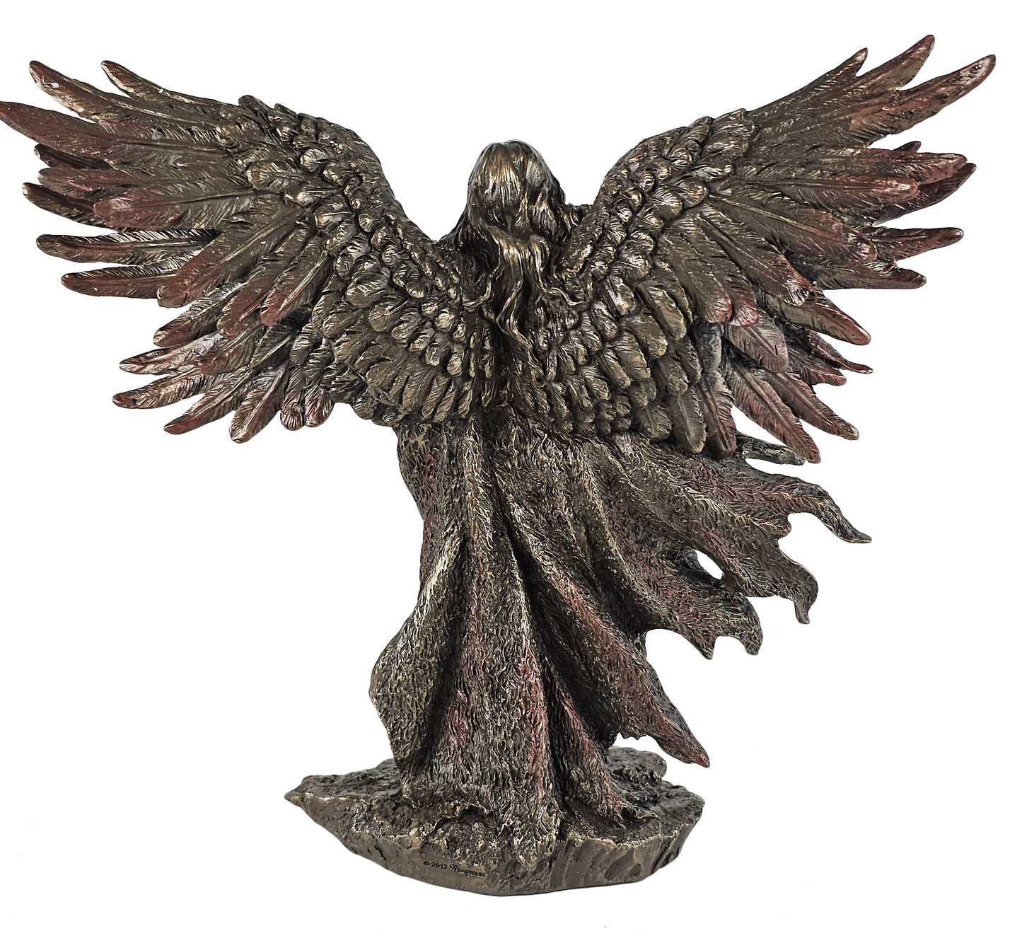 Six Winged Seraphim Guardian Angel W Serpent Statue Bronze Finish