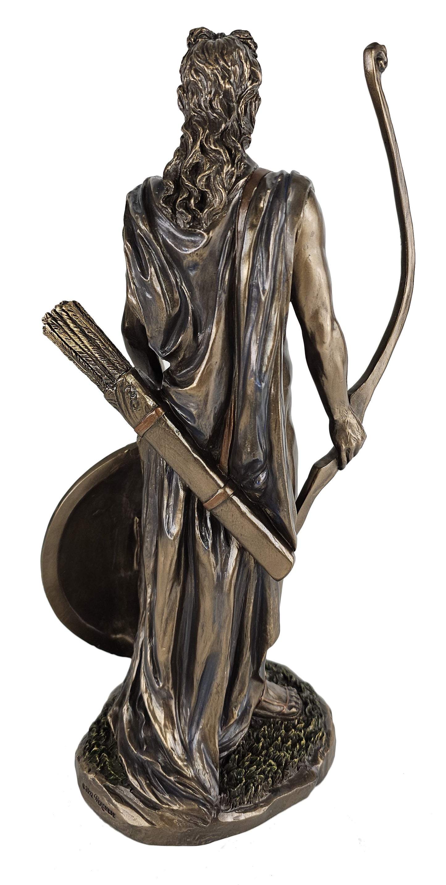 11 3/4" Apollo God of Sun W/ Bow Greek Mythology Statue Bronze Finish semi nude