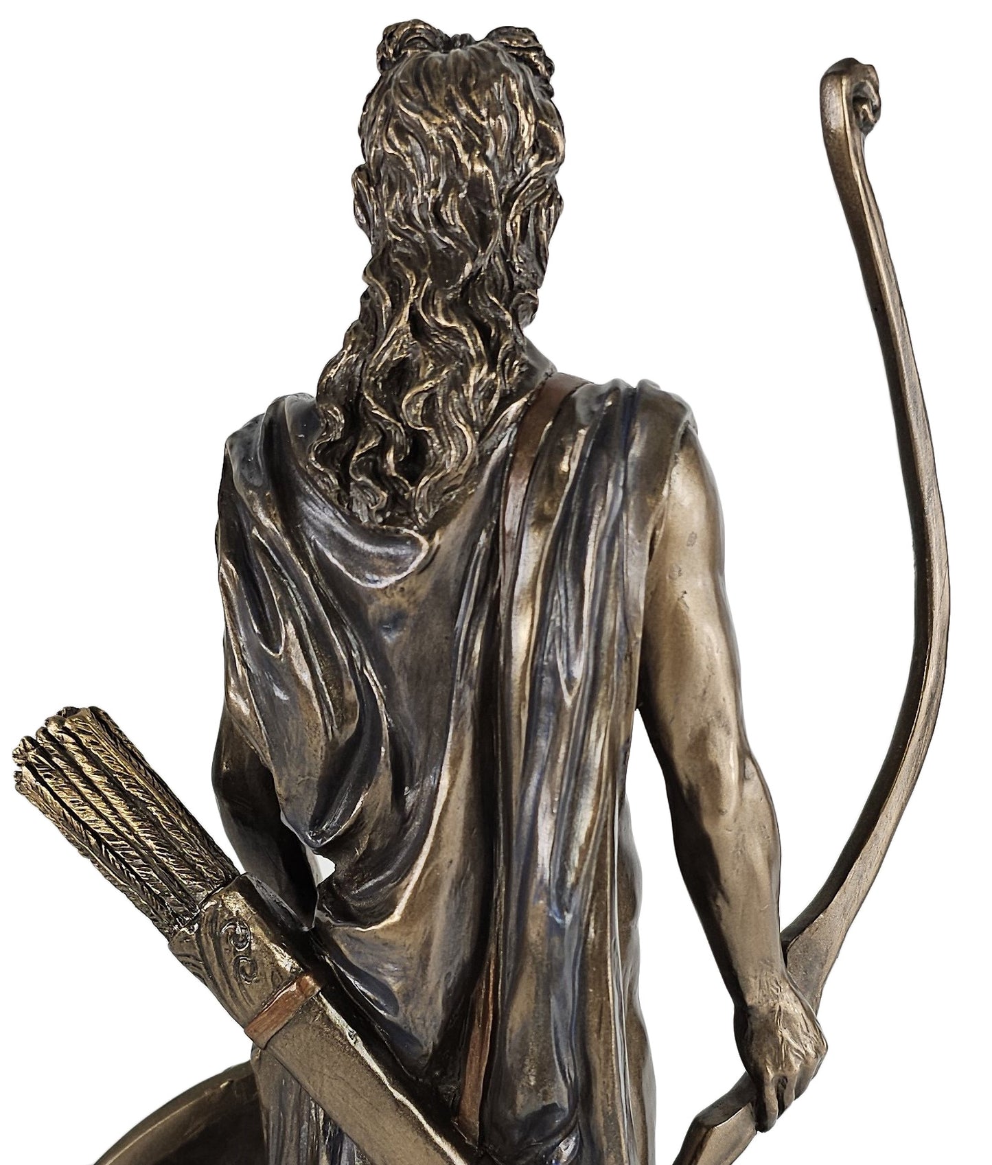 11 3/4" Apollo God of Sun W/ Bow Greek Mythology Statue Bronze Finish semi nude