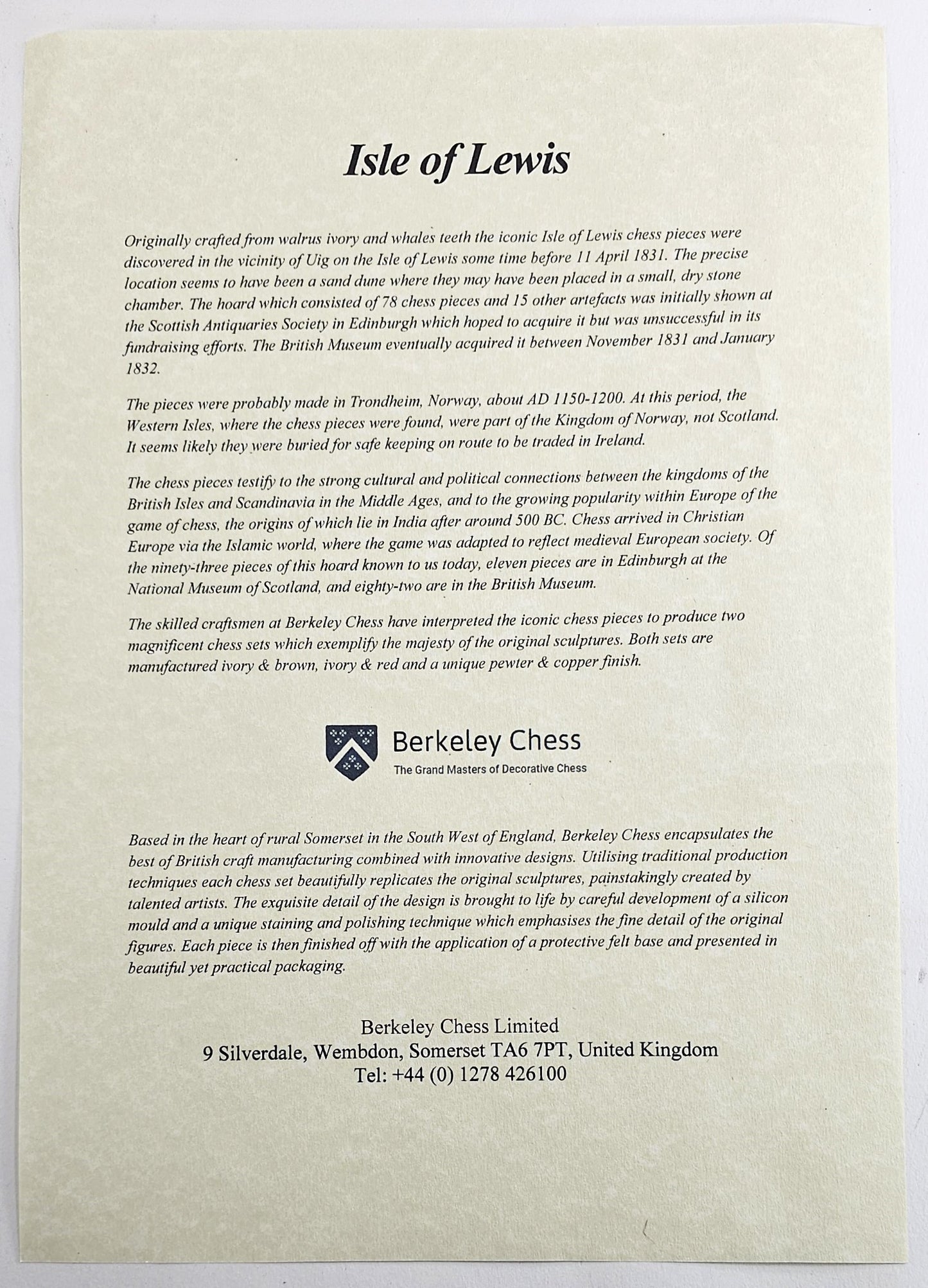 Berkeley Isle of Lewis Red Medieval Chess Set 20" Cherry Color Storage Board