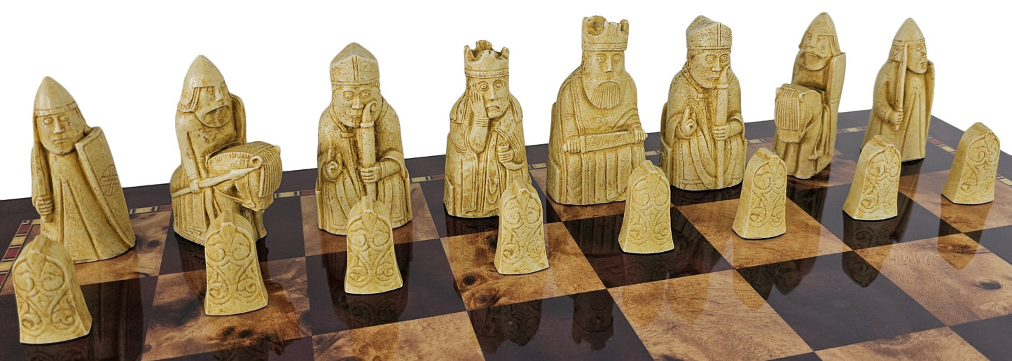 Berkeley LARGE Red Isle of Lewis Medieval Times Chess Men Set No Board