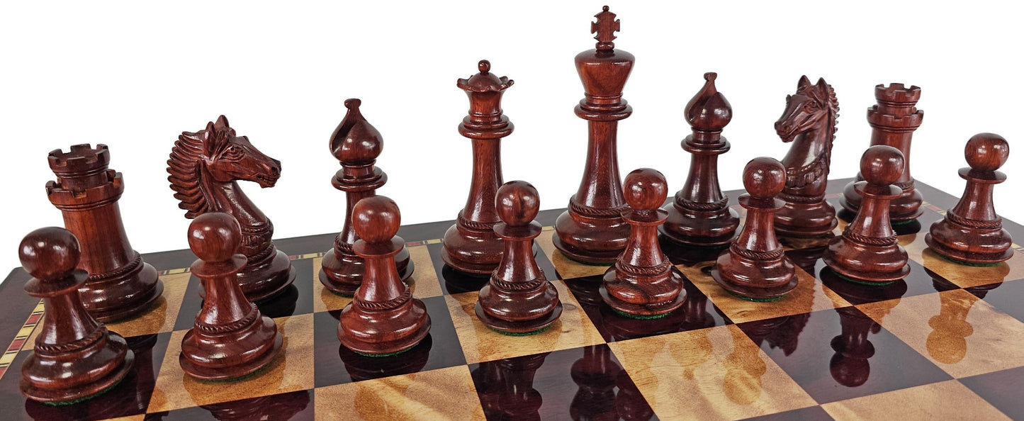 4Q 4 3/8" K Bellagio Large Staunton Luxury Blood Rosewood Chess Men Set NO BOARD