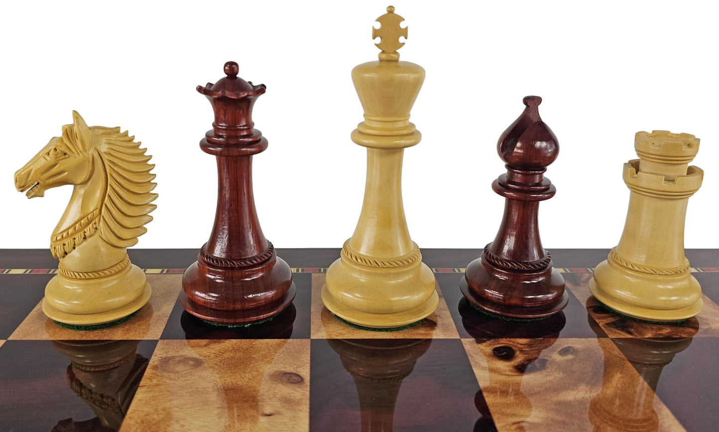 4Q 4 3/8" K Bellagio Large Staunton Luxury Blood Rosewood Chess Men Set NO BOARD