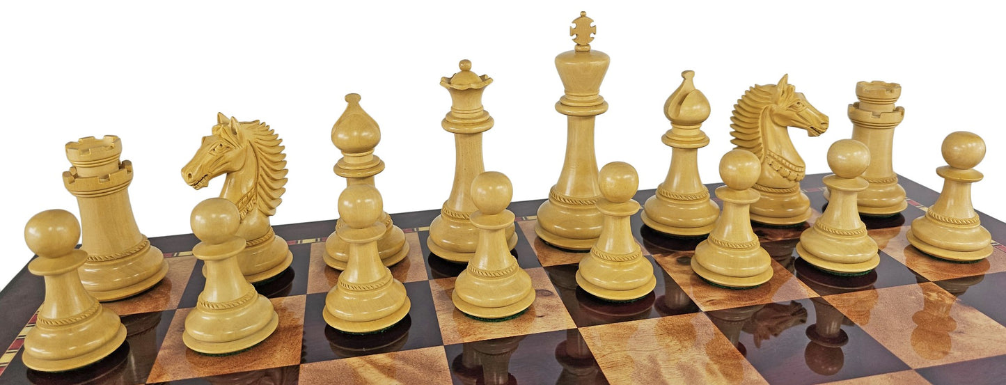 4Q 4 3/8" K Bellagio Large Staunton Luxury Blood Rosewood Chess Men Set NO BOARD