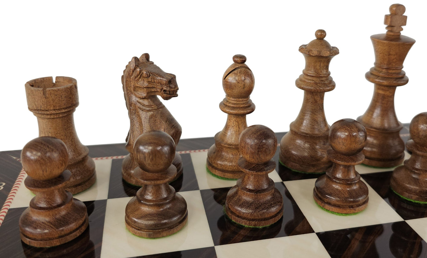 ACACIA Supreme 3 3/4 Kg Staunton Wood Chess Set 17" Alpha Numeric Elegance Board