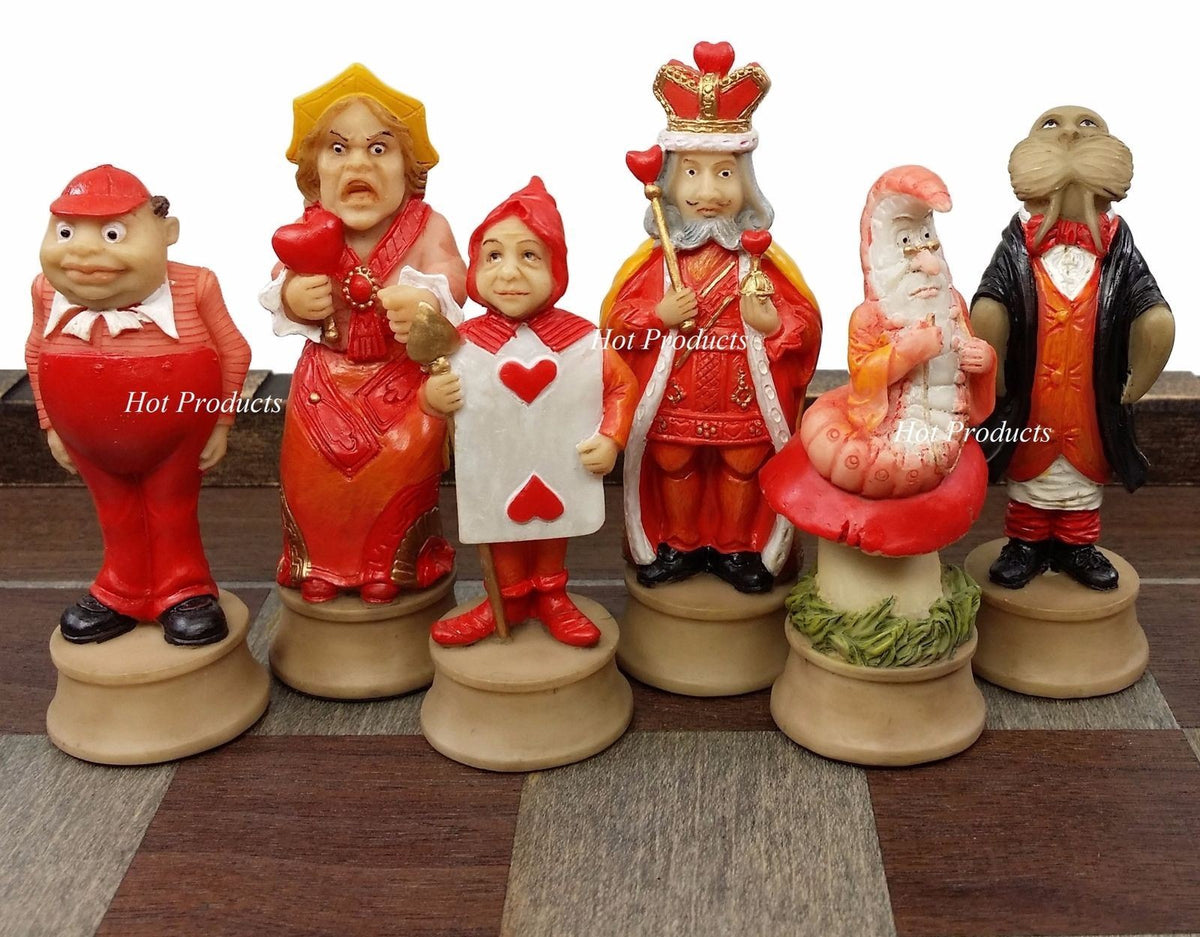 Alice in Wonderland Fantasy Chess Men Set W/ 17" Castle / Fortress Board