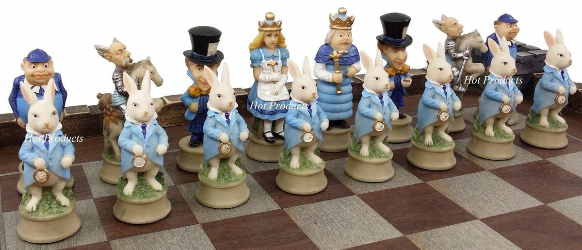 Alice in Wonderland Fantasy Chess Men Set W/ 17" Castle / Fortress Board