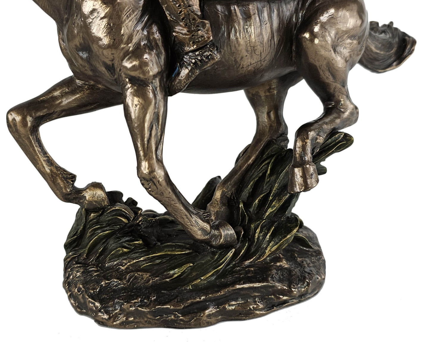 12" Mohican Indian Warrior on Horse Shooting Arrow Statue Bronze Color