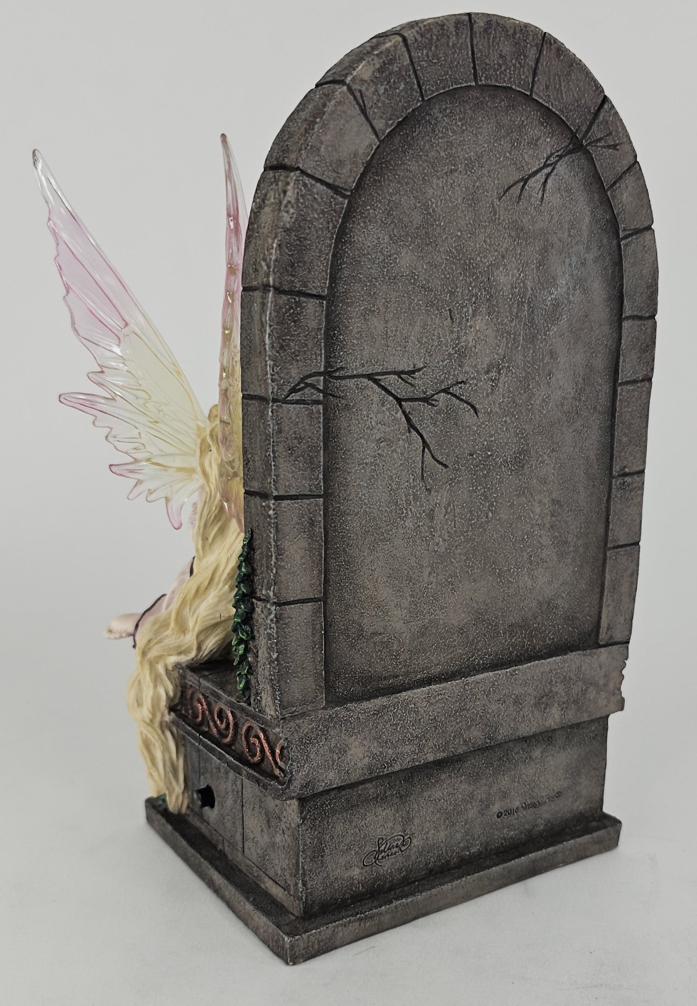 8 1/2" Led Night Light Fairy Wishing Well Statue Hand Painted