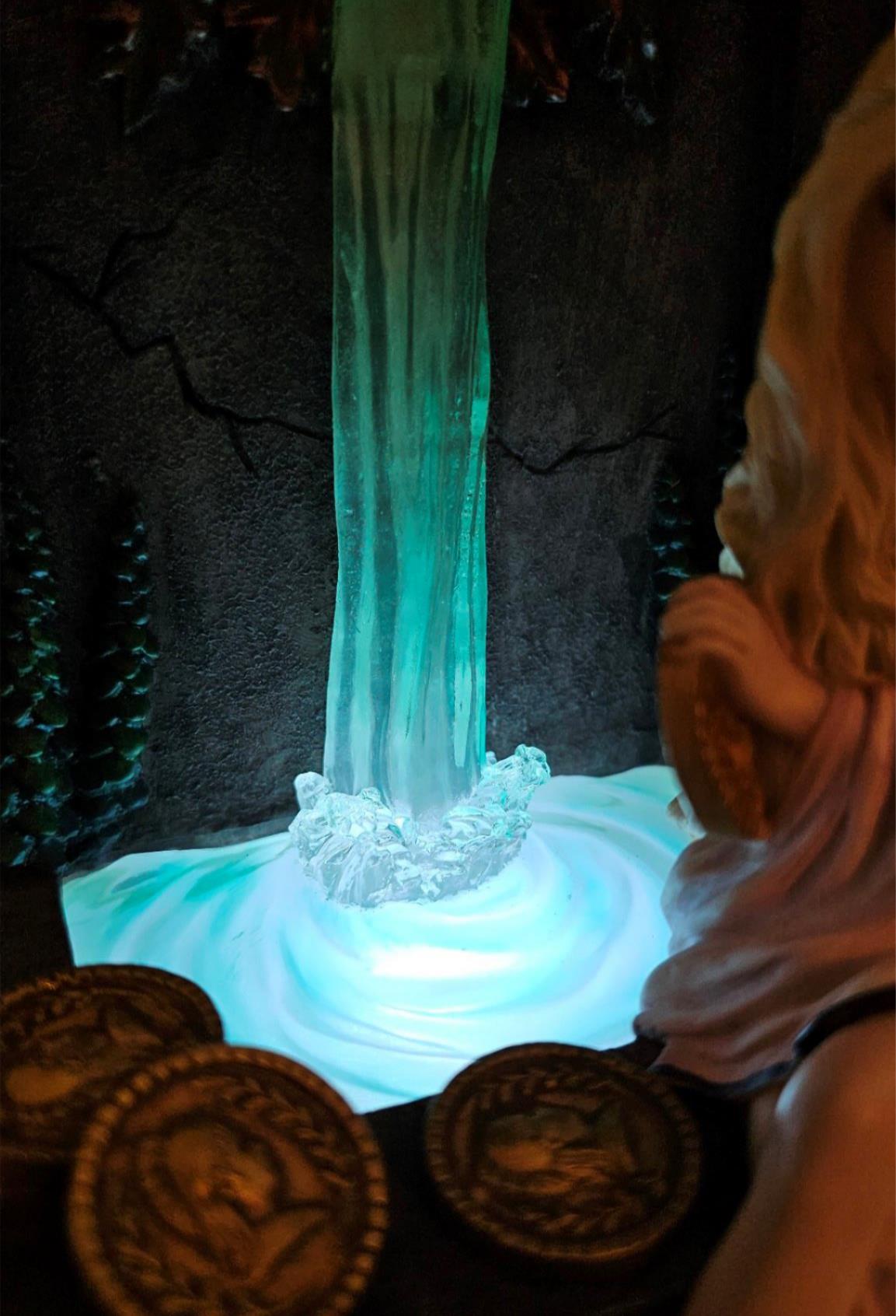 8 1/2" Led Night Light Fairy Wishing Well Statue Hand Painted