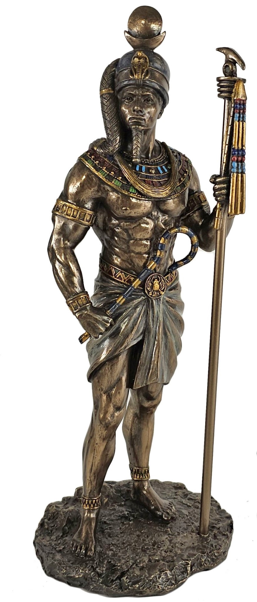 10 3/4" Khonsu Ancient Egyptian God of the Moon Statue Antique Bronze Color