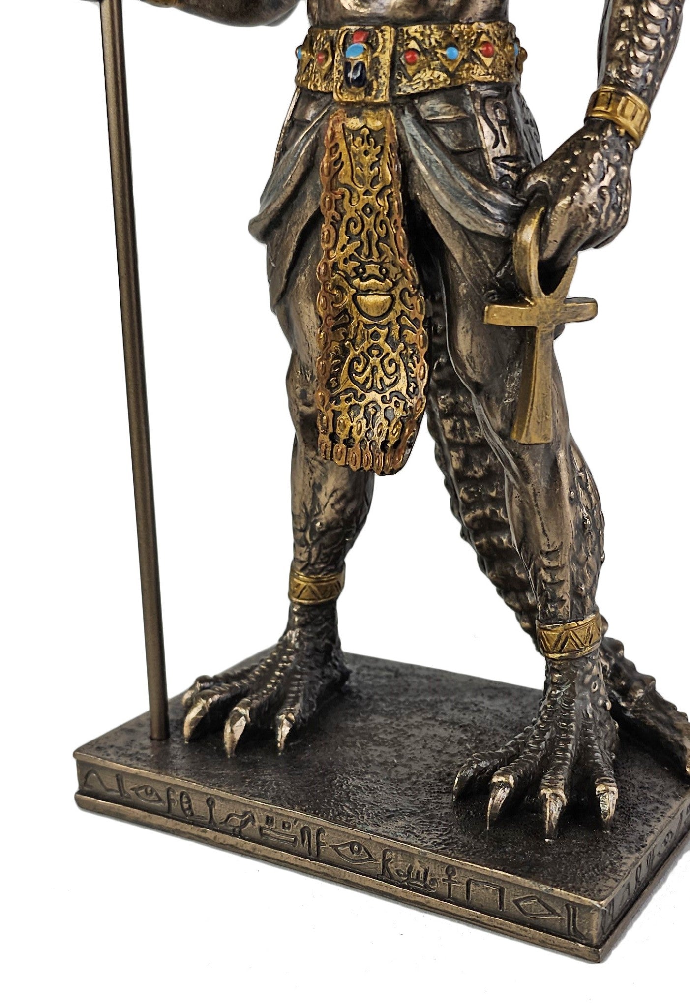 11 1/4" Sobek Egyptian Crocodile God of the Nile Statue Antique Bronze Color