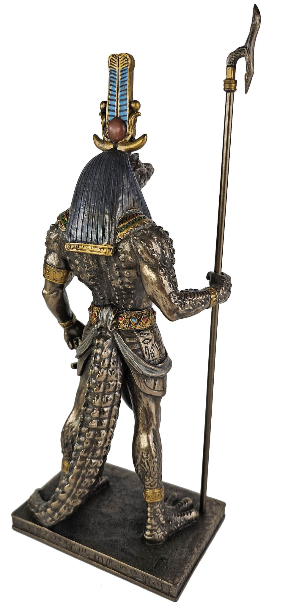 11 1/4" Sobek Egyptian Crocodile God of the Nile Statue Antique Bronze Color