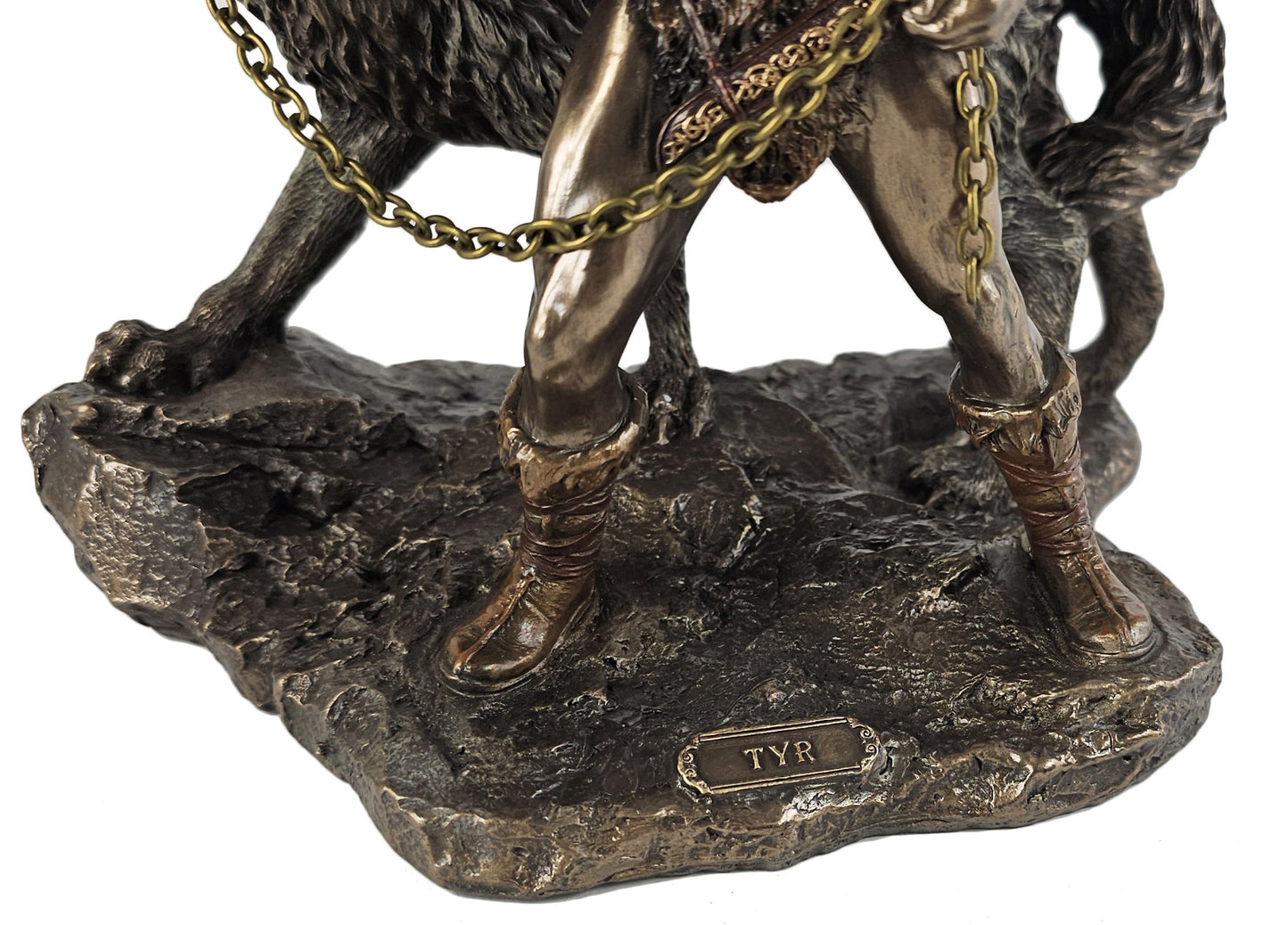 10 1/2" Tyr Binding With Fenrir Viking Norse Mythology God Bronze Finish Statue
