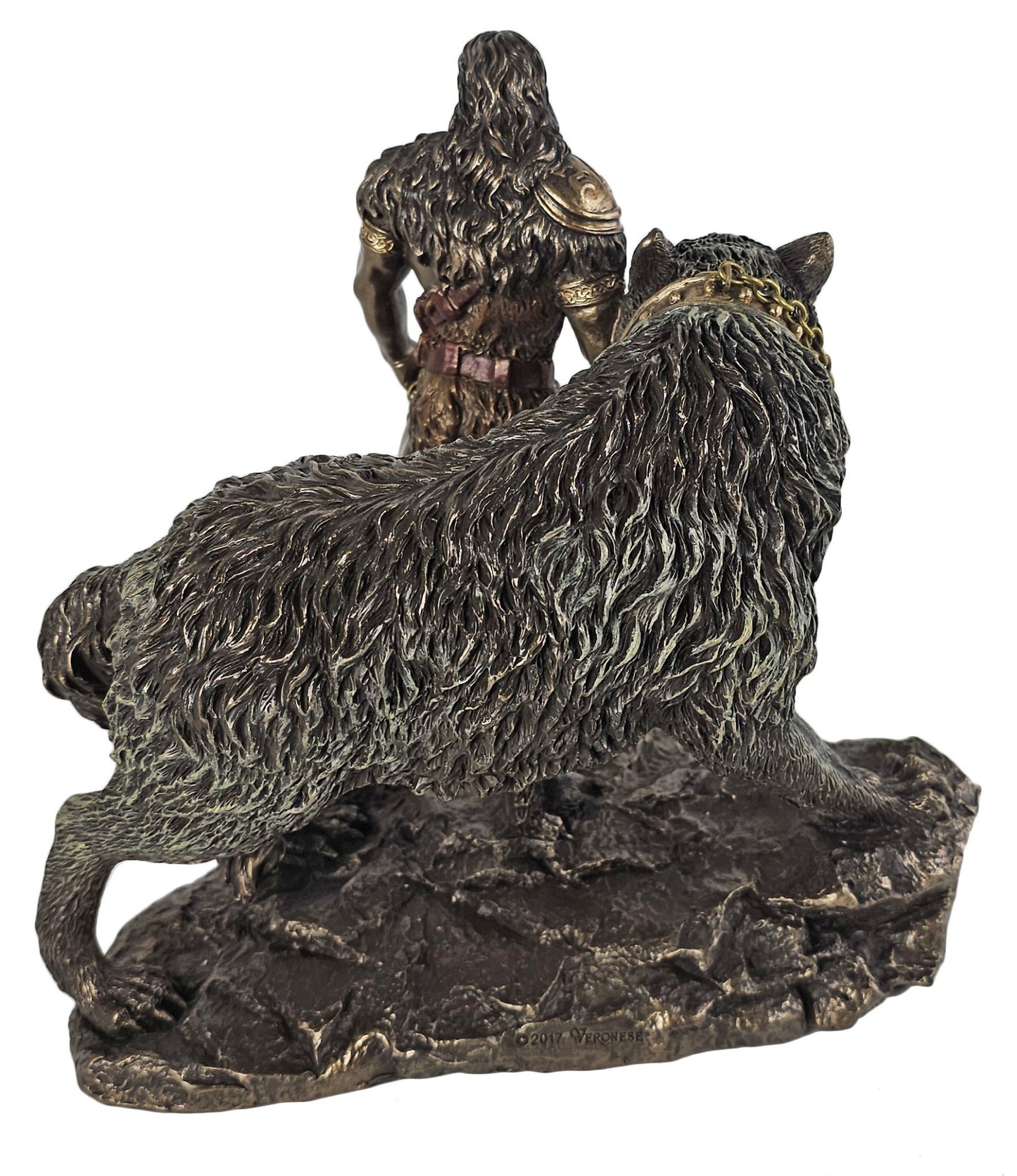 10 1/2" Tyr Binding With Fenrir Viking Norse Mythology God Bronze Finish Statue