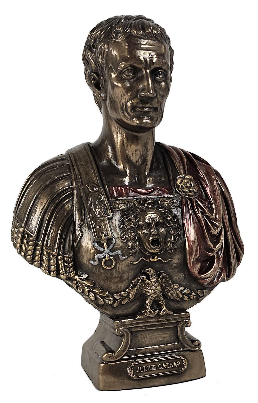 7 1" Gaius Julius Caesar Bust Roman Dictator Emperor Statue Bronze Finish