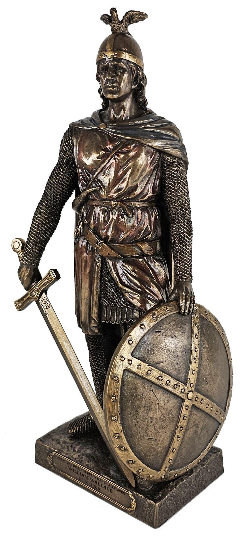 11 1/4" Sir William Wallace Scottish Warrior Knight Statue Bronze Finish