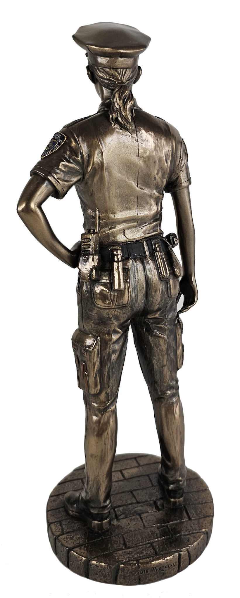11" Female Protect and Serve Police officer New York Statue Bronze Finish