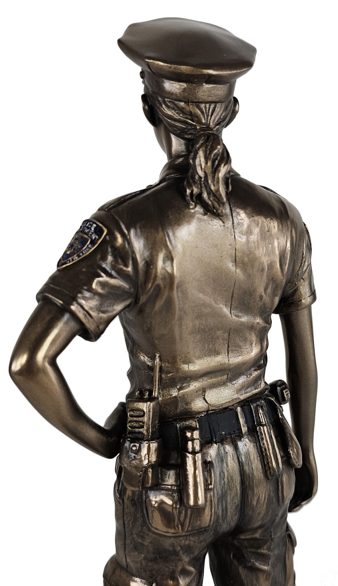 11" Female Protect and Serve Police officer New York Statue Bronze Finish