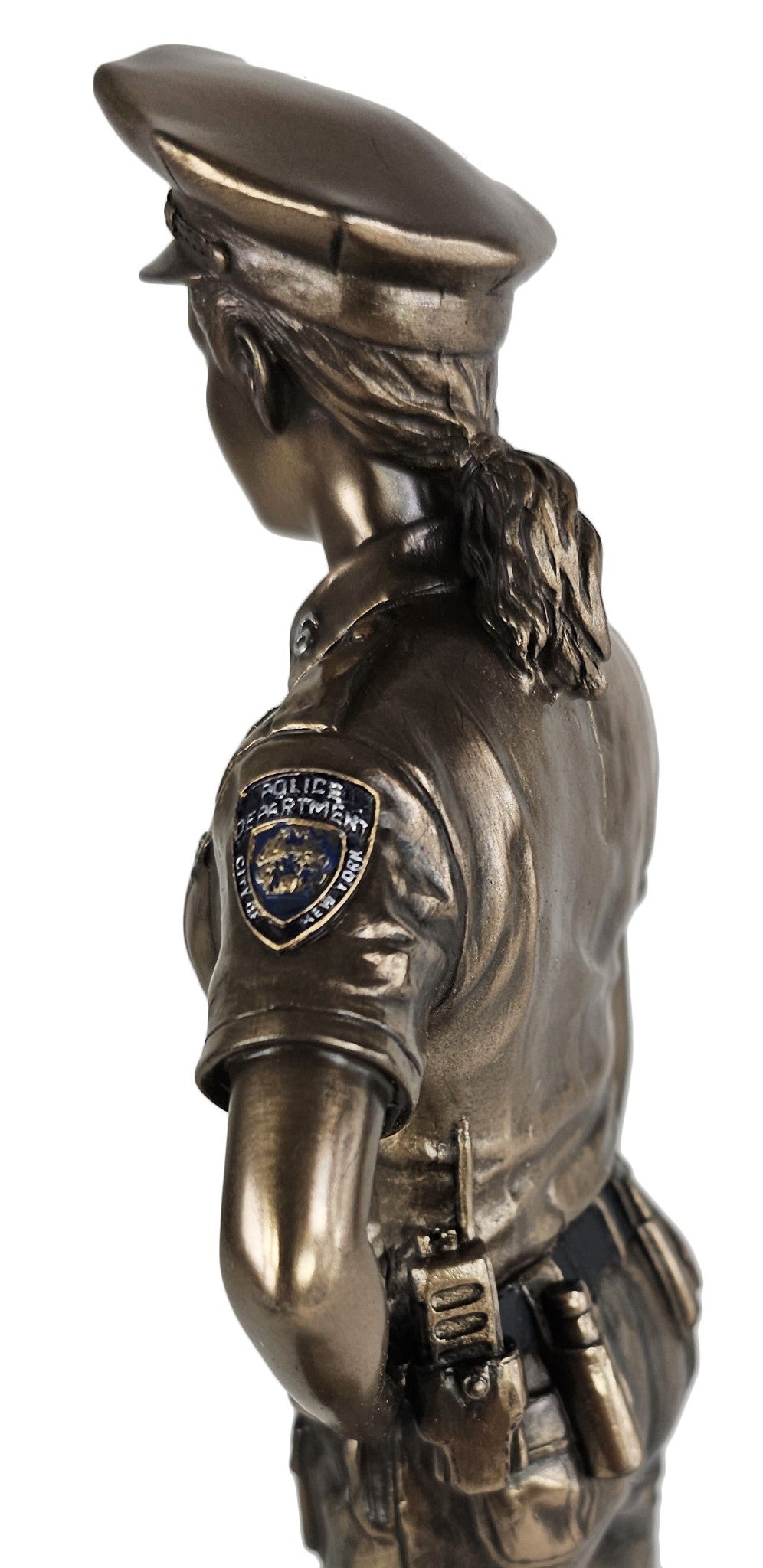 11" Female Protect and Serve Police officer New York Statue Bronze Finish