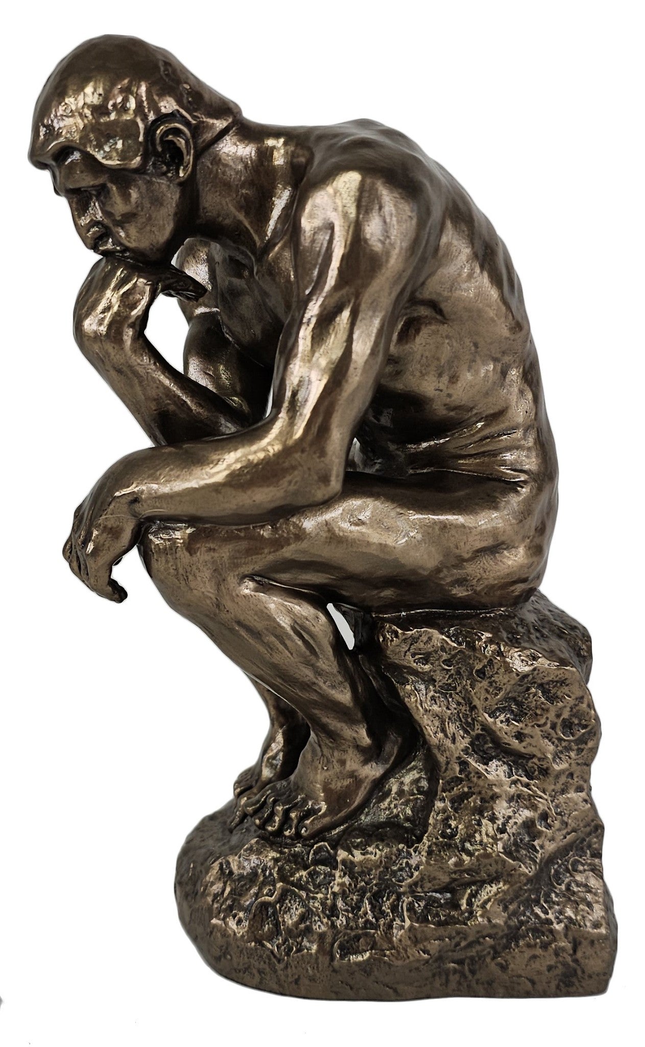 8" The Thinker Auguste Rodin Replica Statue Antique Bronze Finish Nude Male