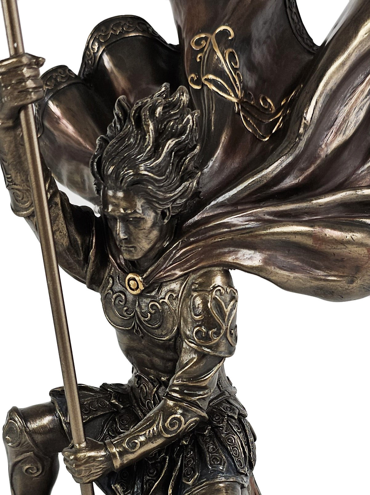 11 1/2" St George The Dragon Slayer Statue Antique Bronze Color