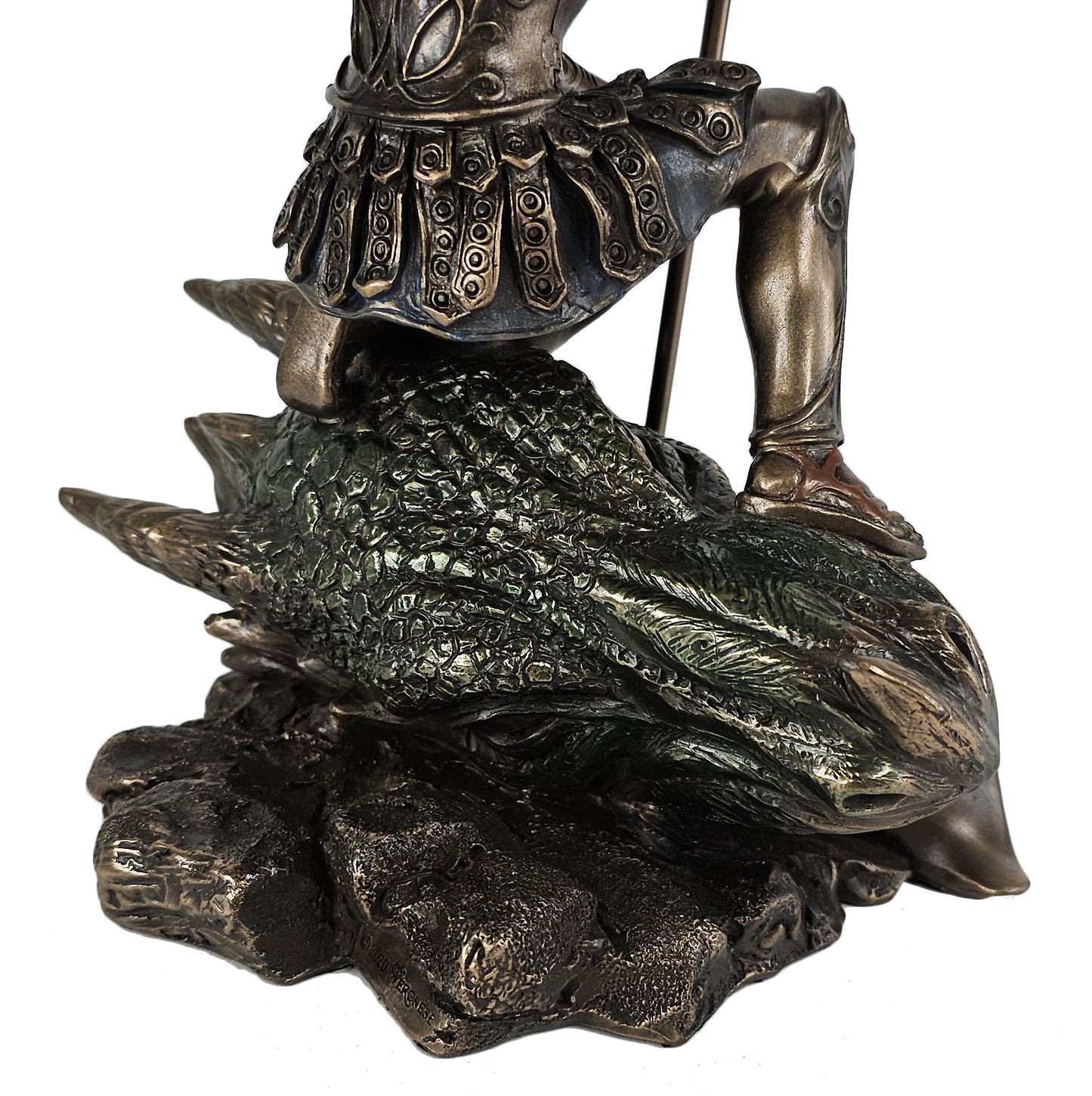 11 1/2" St George The Dragon Slayer Statue Antique Bronze Color
