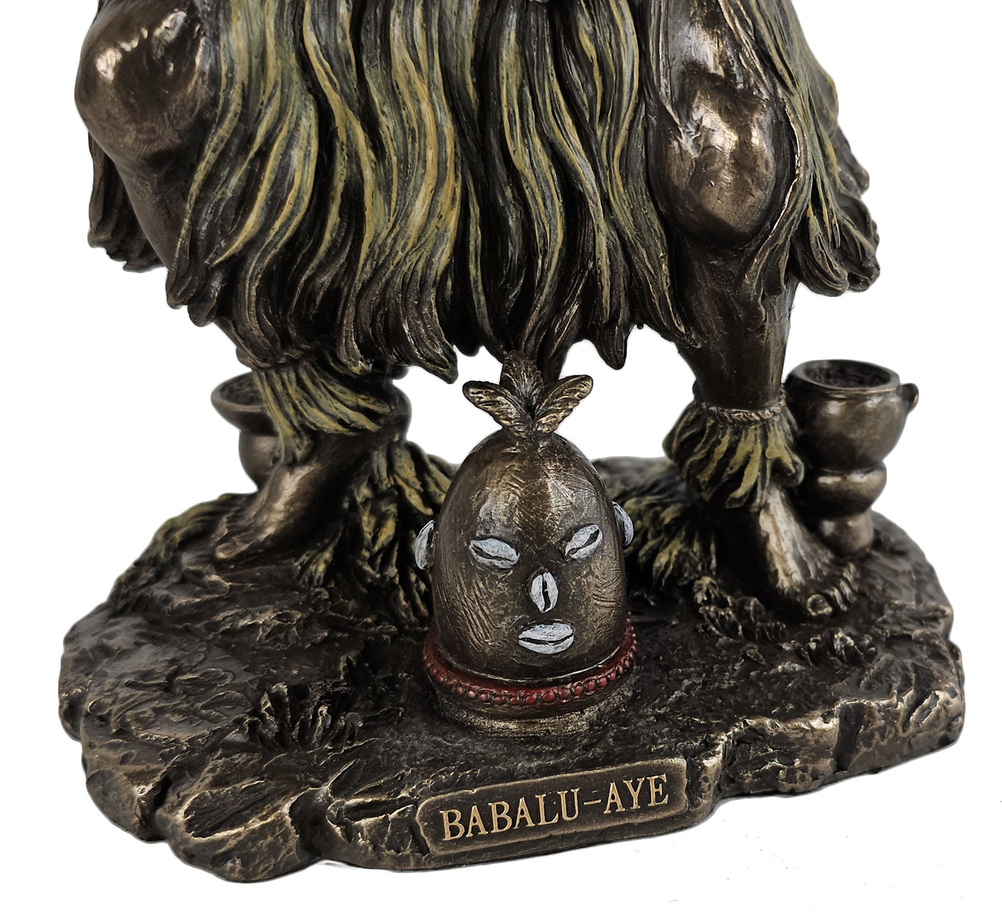 9" Orisha Babalu Aye God of Disease and Healing African Statue Bronze Color