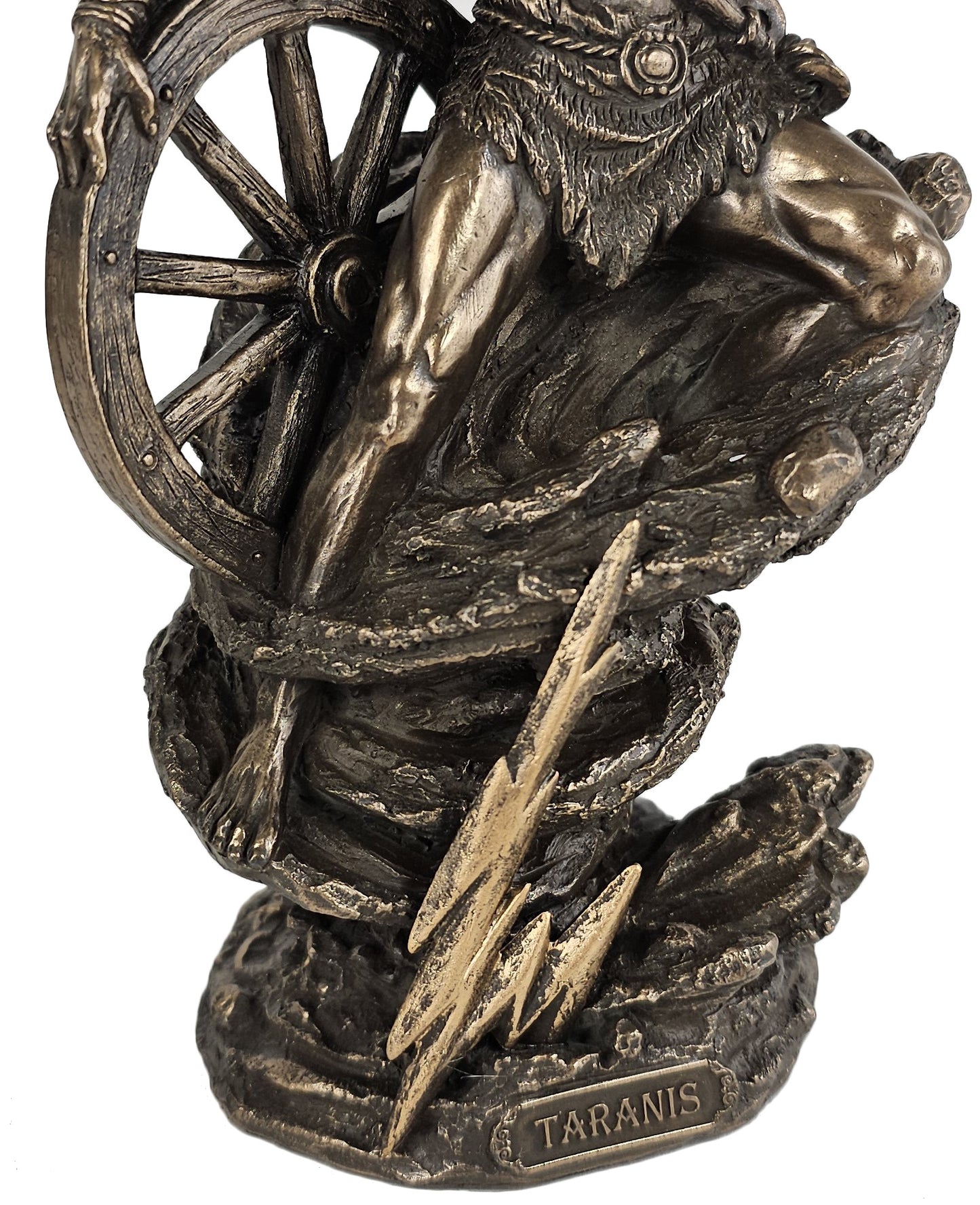 9 3/4" Taranis Celtic God of Thunder Holding Lightning Bolt Statue Bronze Color