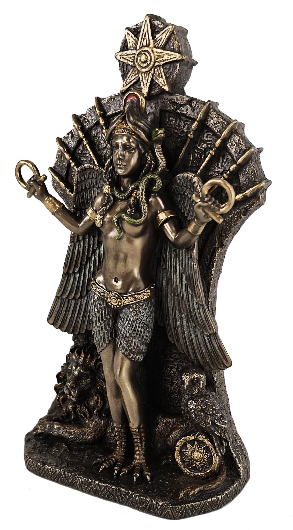 8 1/4" Ishtar Mesopotamian Queen of Heaven Goddess of Love and War Bronze Finish