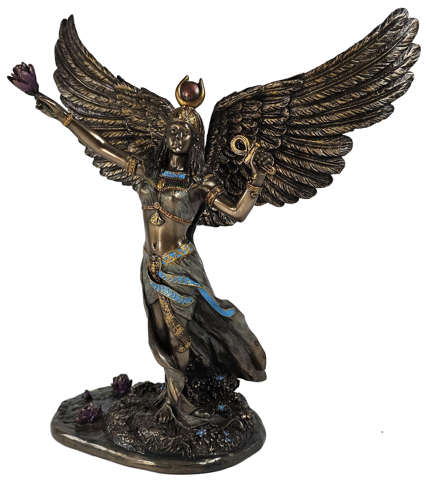 11" Isis Egyptian Goddess of Magic and Love Statue Antique Bronze Color