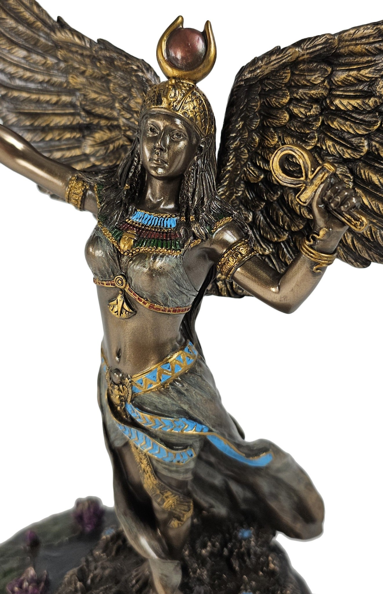11" Isis Egyptian Goddess of Magic and Love Statue Antique Bronze Color