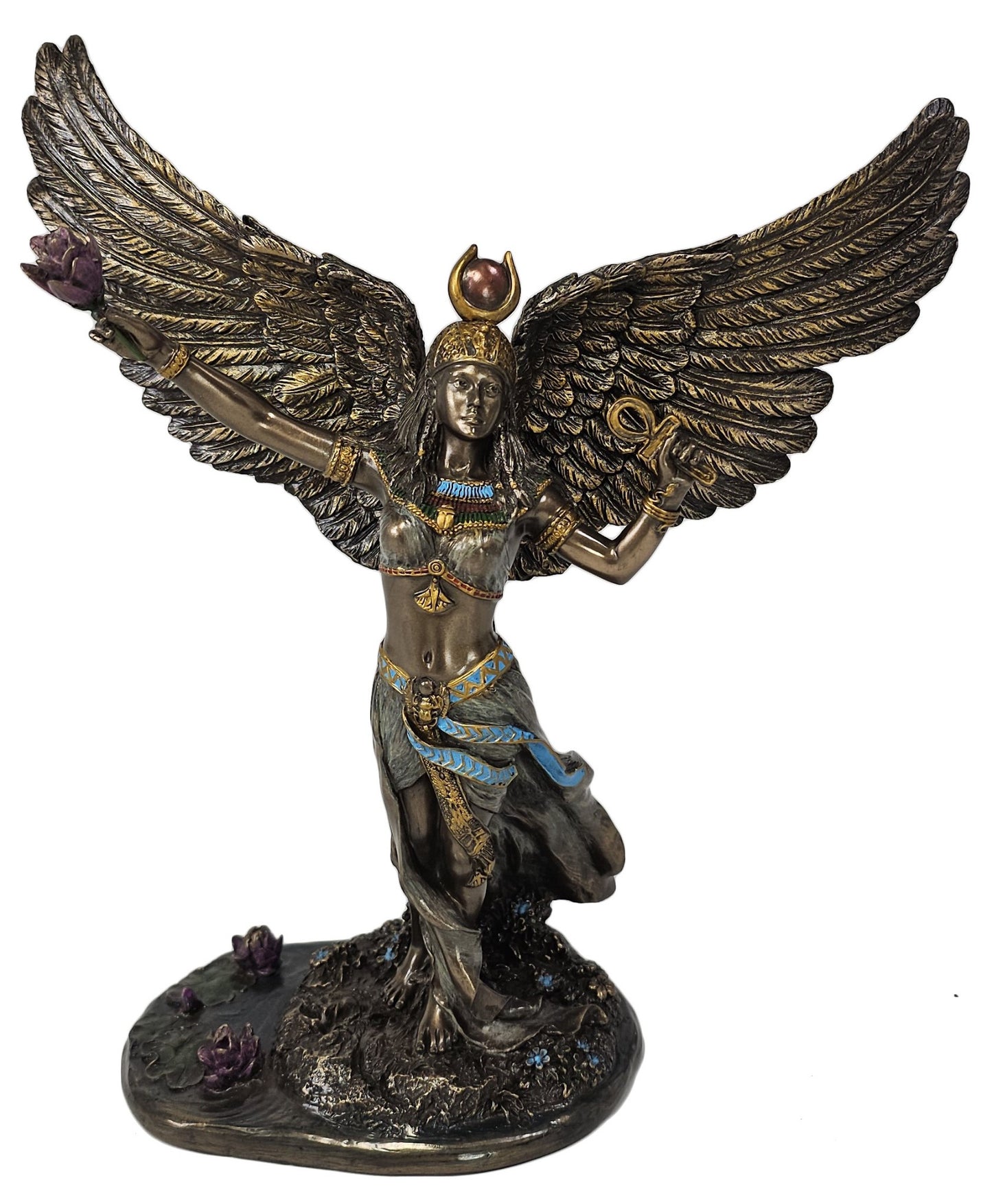 11" Isis Egyptian Goddess of Magic and Love Statue Antique Bronze Color