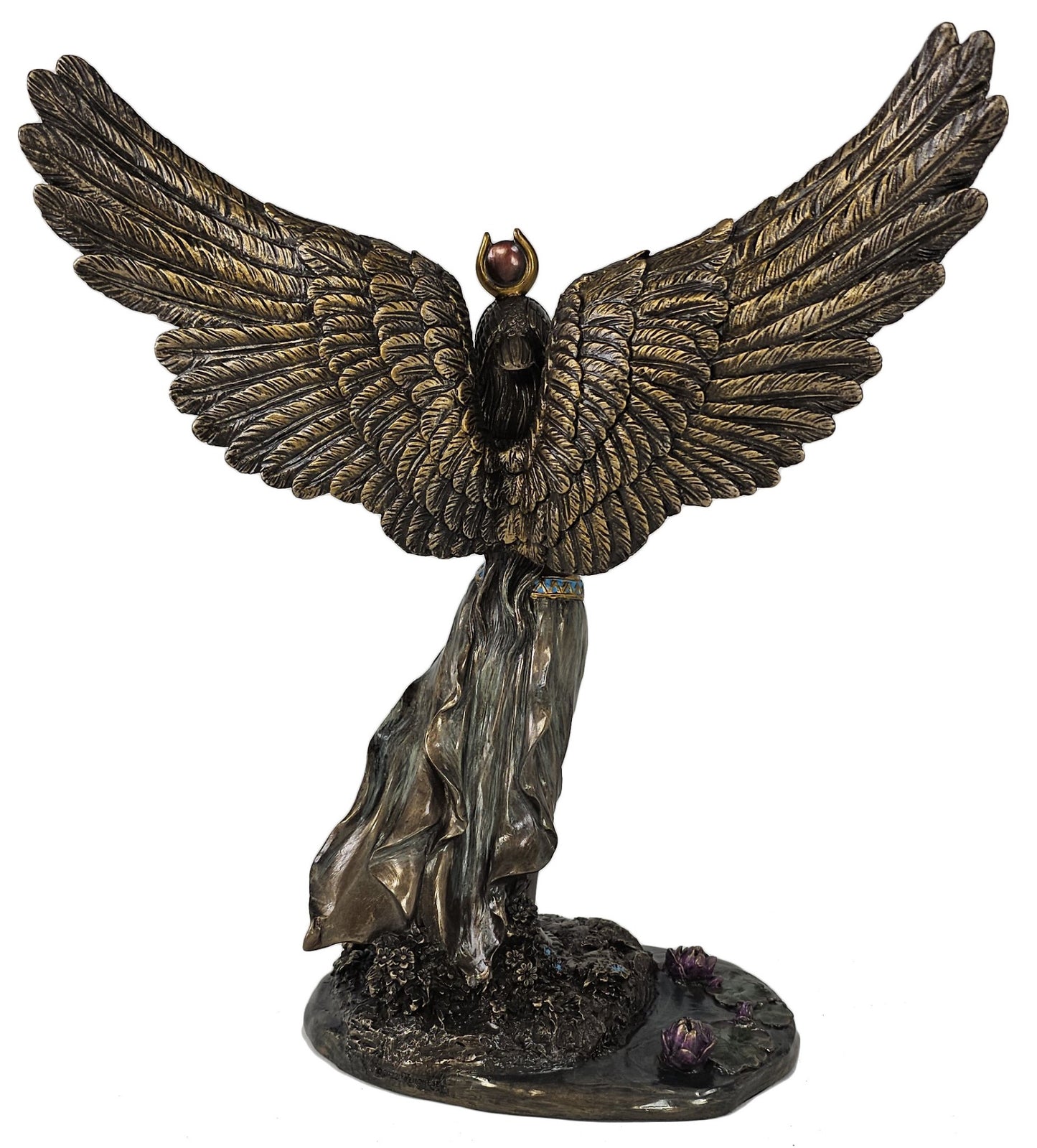 11" Isis Egyptian Goddess of Magic and Love Statue Antique Bronze Color