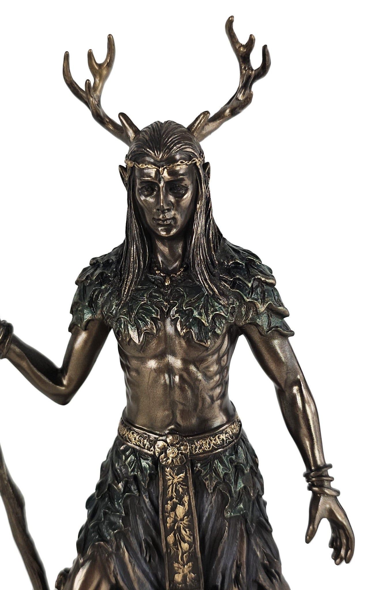 10 1/2" Cernunnos Celtic Horned God of Animals Standing Statue Bronze Color