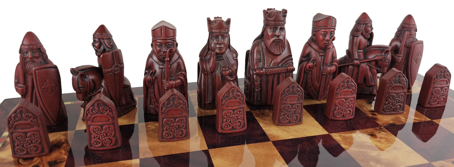 Veronese LARGE RED Isle of Lewis Medieval Times Chess Men Set No Board