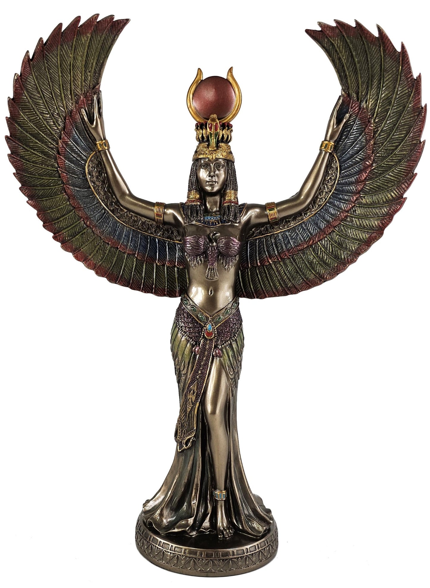 13" Isis Egyptian Goddess of Magic and Love Statue Antique Bronze Color