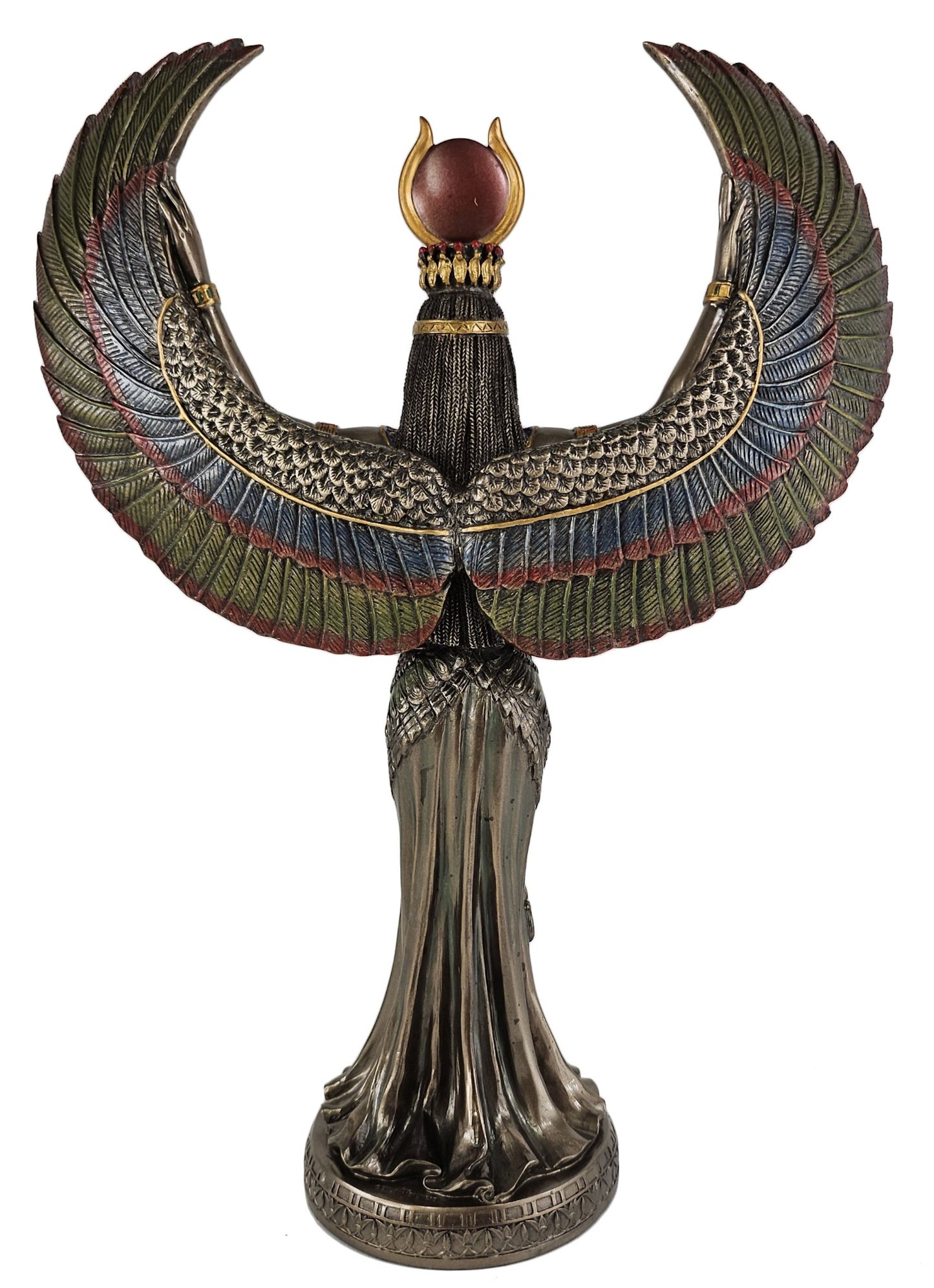 13" Isis Egyptian Goddess of Magic and Love Statue Antique Bronze Color