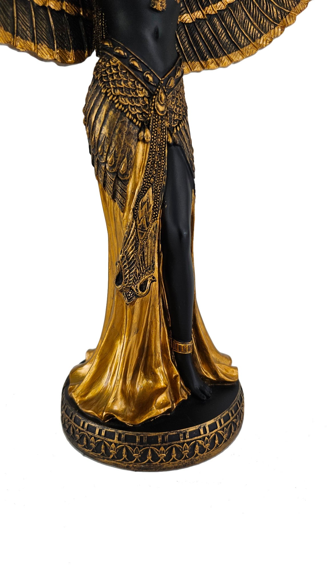 13" Isis Egyptian Goddess of Magic and Love Statue Black and Gold Color