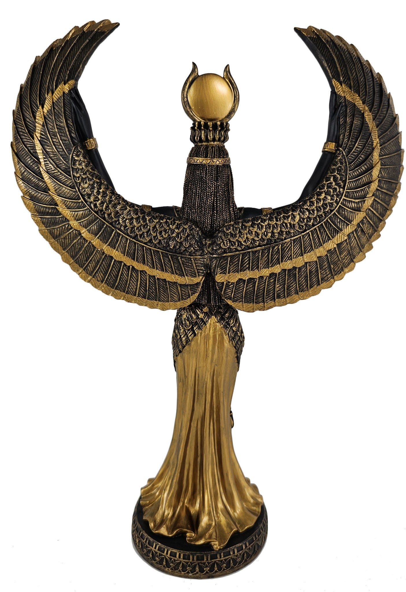 13" Isis Egyptian Goddess of Magic and Love Statue Black and Gold Color