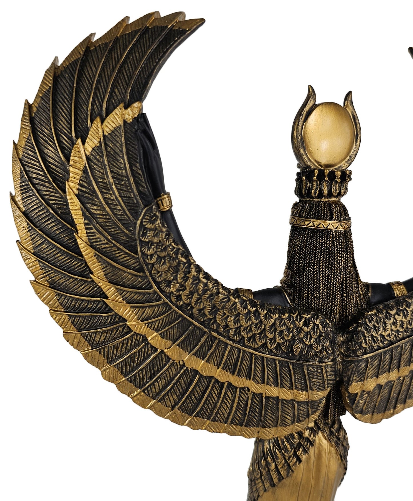 13" Isis Egyptian Goddess of Magic and Love Statue Black and Gold Color