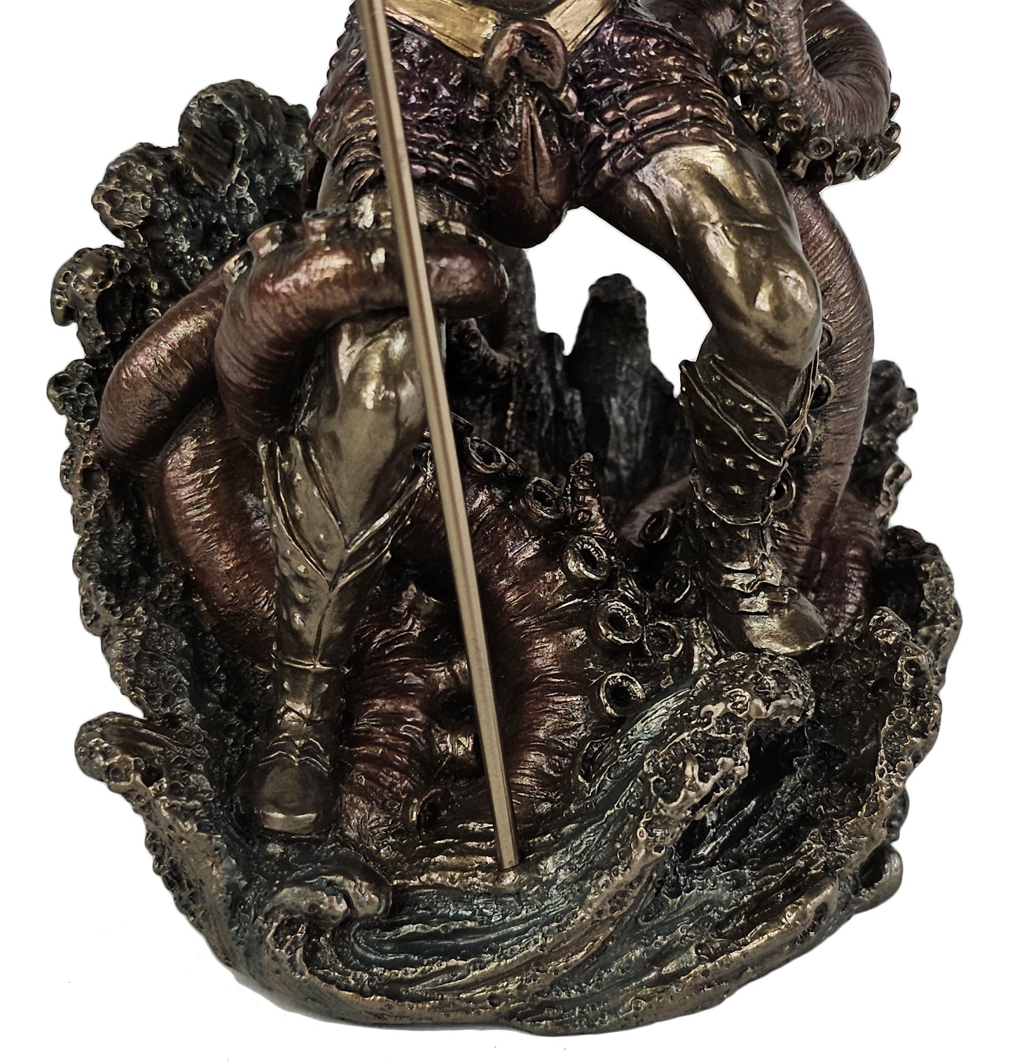 8 3/4" Oceanus W Trident GREEK MYTHOLOGY Titan God of Water Statue Bronze Color