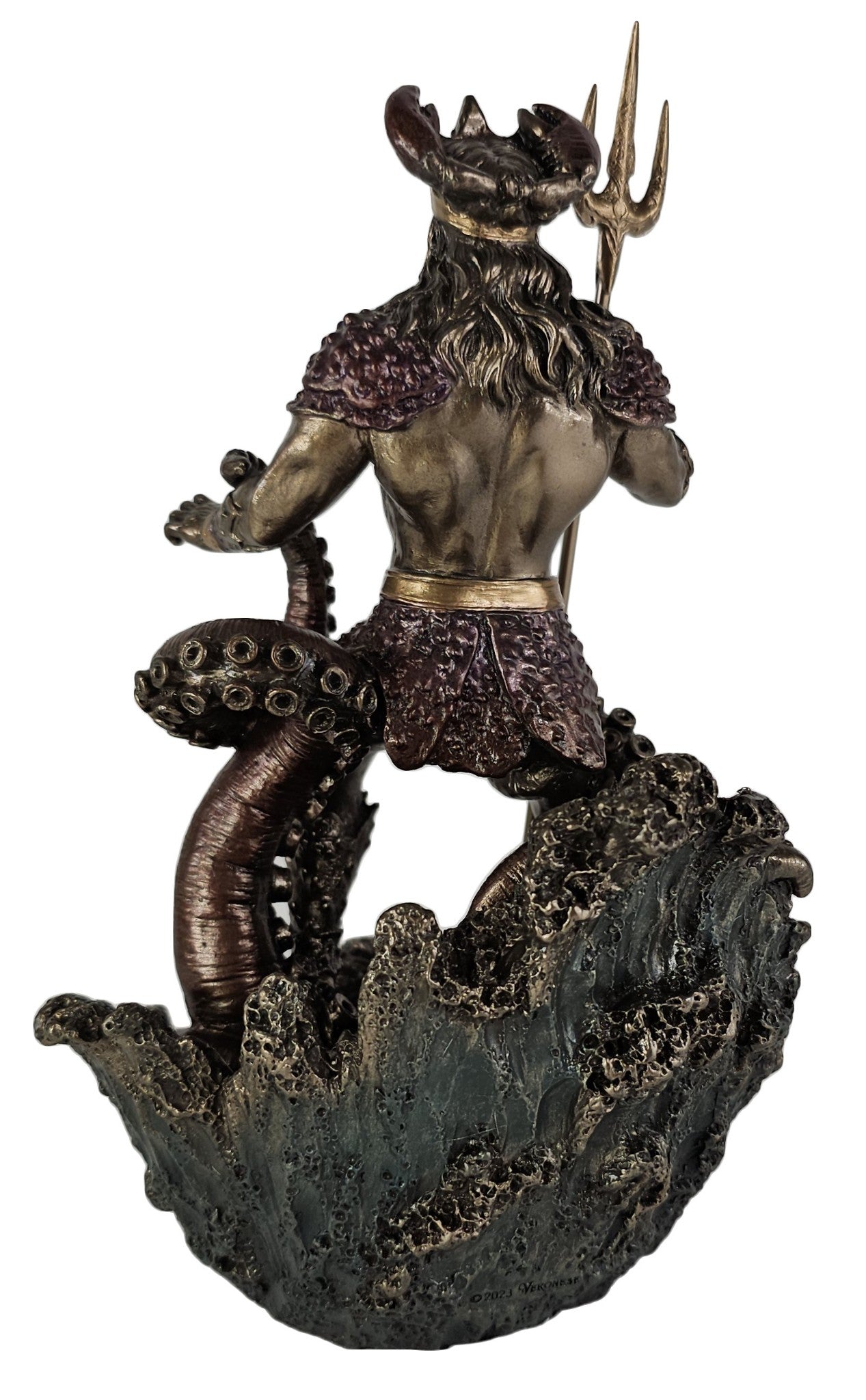 8 3/4" Oceanus W Trident GREEK MYTHOLOGY Titan God of Water Statue Bronze Color