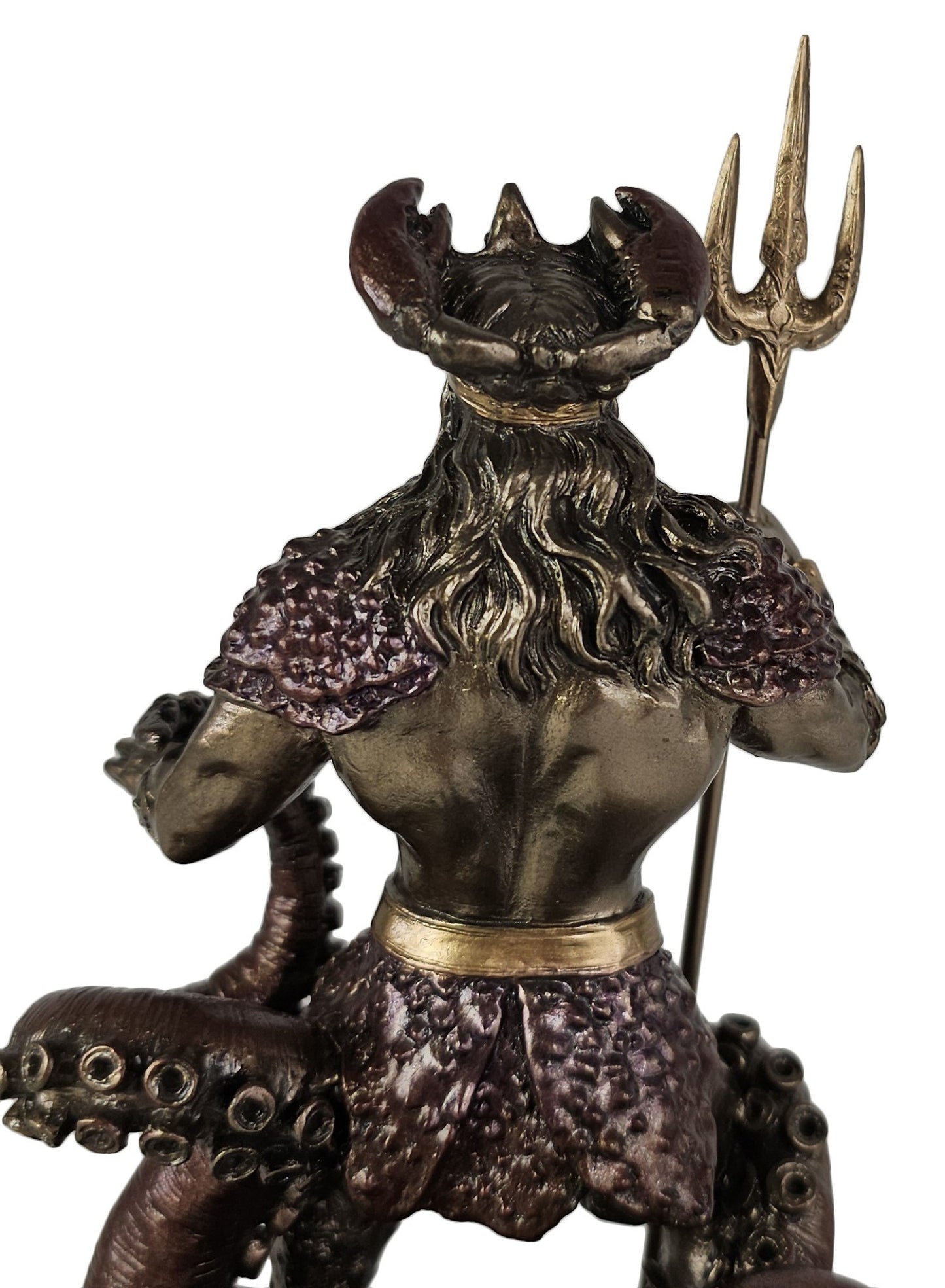 8 3/4" Oceanus W Trident GREEK MYTHOLOGY Titan God of Water Statue Bronze Color