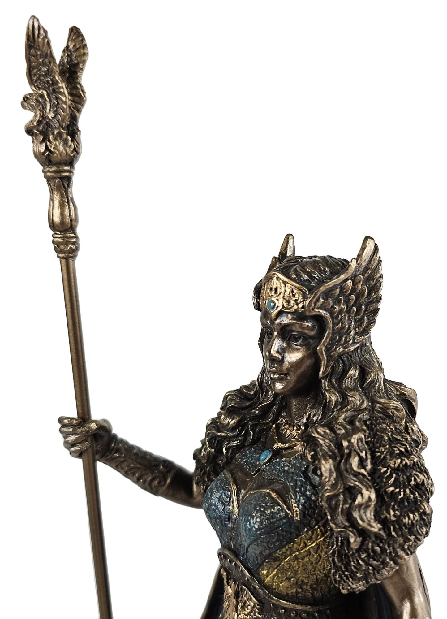10 3/4" Greek Mythology Queen of the Amazon Hippolyta With Staff Bronze Finish