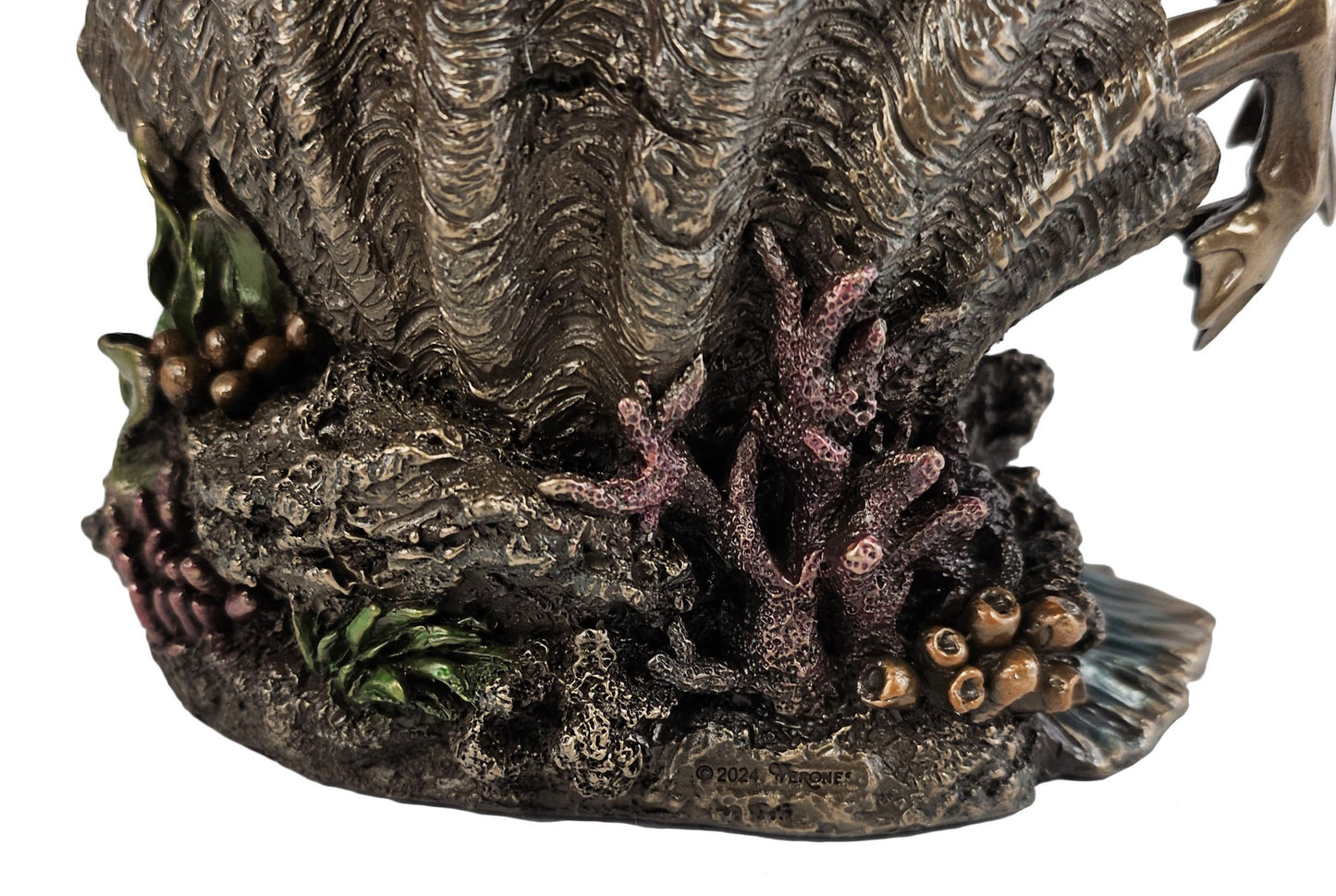 9 5/8" Amphitrite Greek Mythology Goddess Sea Hippocampus Statue Bronze Finish
