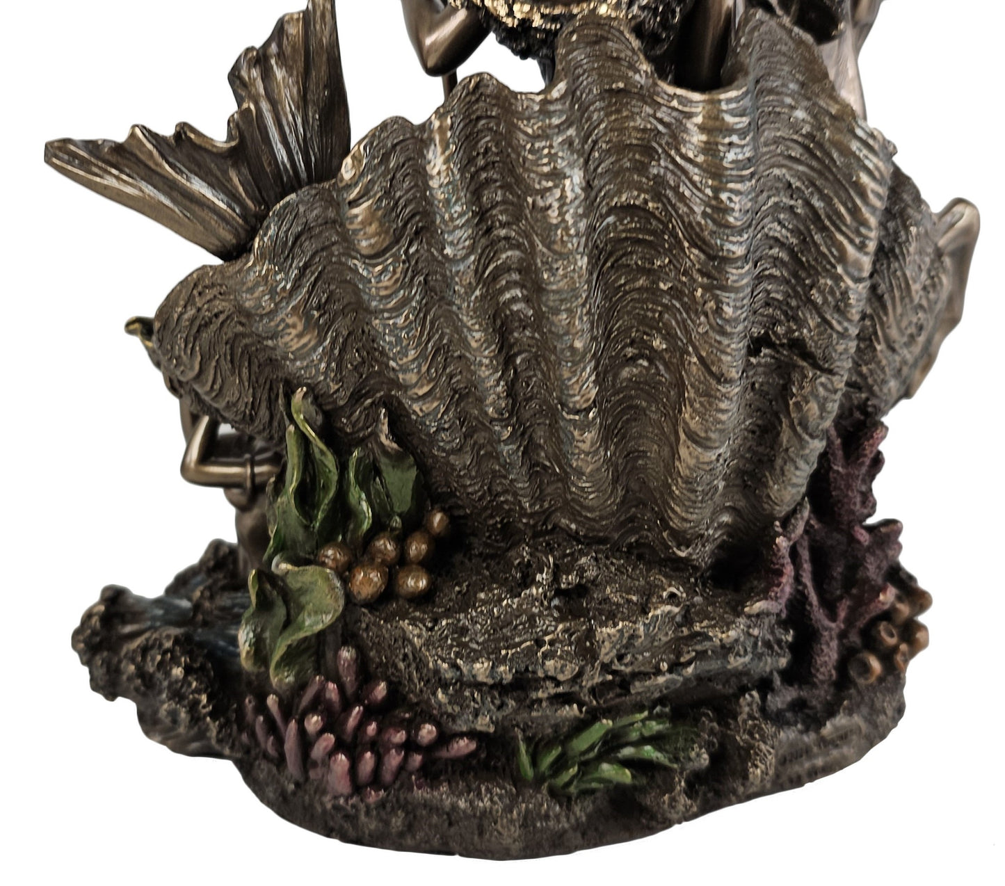 9 5/8" Amphitrite Greek Mythology Goddess Sea Hippocampus Statue Bronze Finish